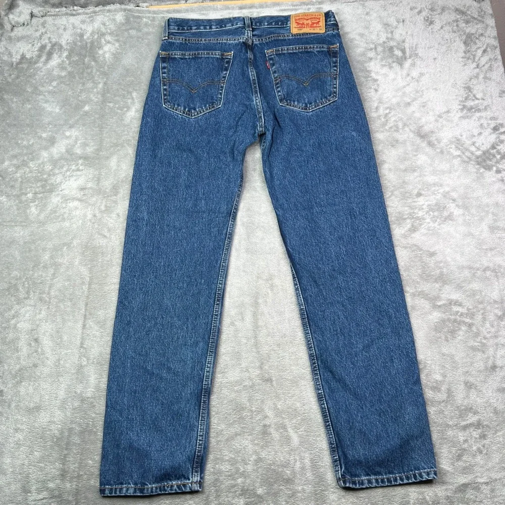 Levi's 505 Jeans Mens 32x32 Blue Medium Wash Straight Leg Western Cowboy Denim